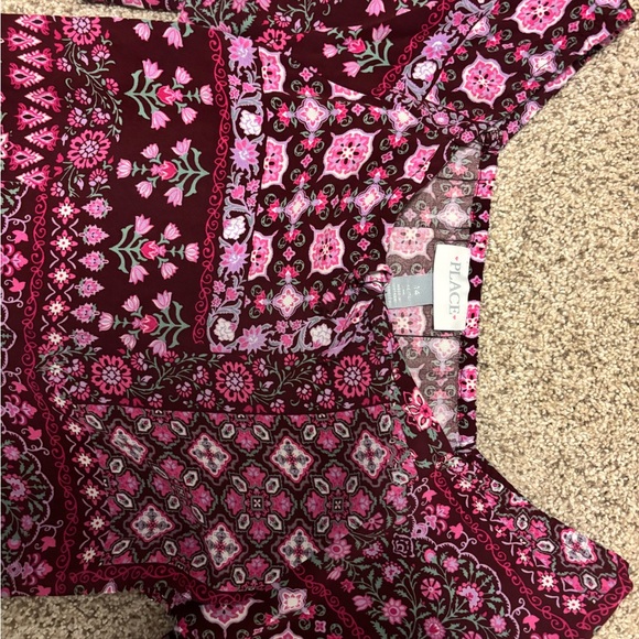 Burgundy Floral Patterned Dress - Picture 5 of 7